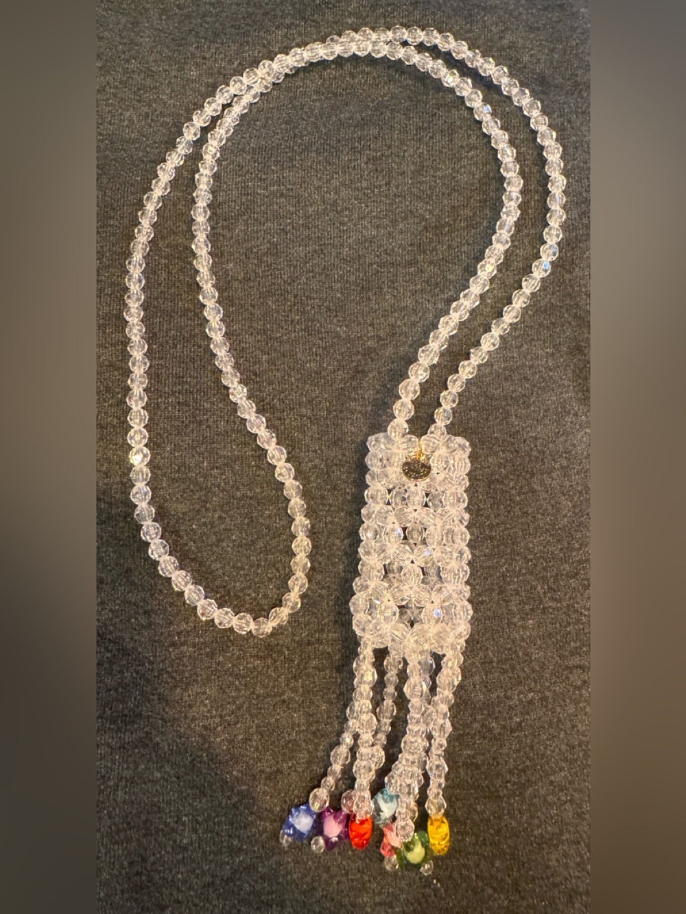 Susan Alexandra Crystal Beaded Tassel Necklace / Lighter Holder